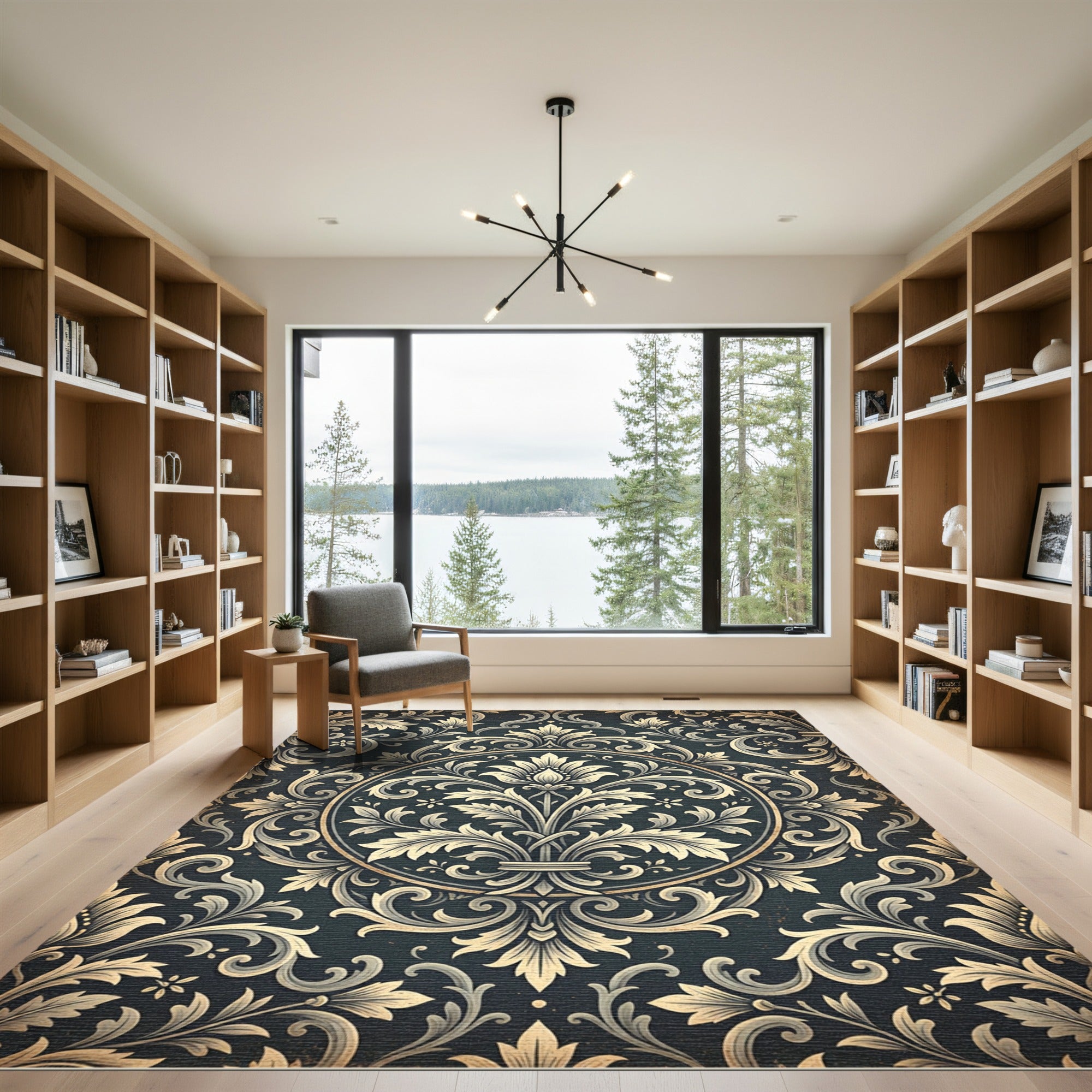 Earthy Vintage Floral Medallion Rug