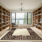 Deep Plum Gold Geometric Interlace Rug