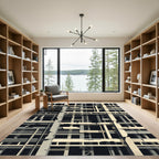 Brutalist Concrete Industrial Grid Structure Rug