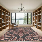 Ornate Rose Gilded Baroque Rug