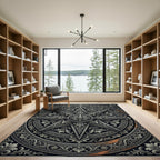 Ornate Silver Star Monochromatic Ornate Medallion Rug