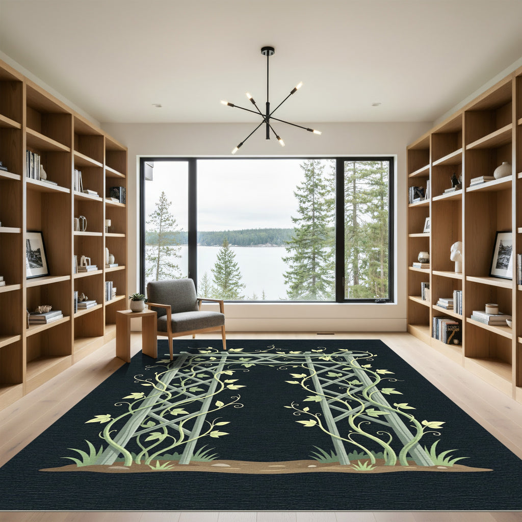 Elegant Ivy Trellis Garden Arch Rug