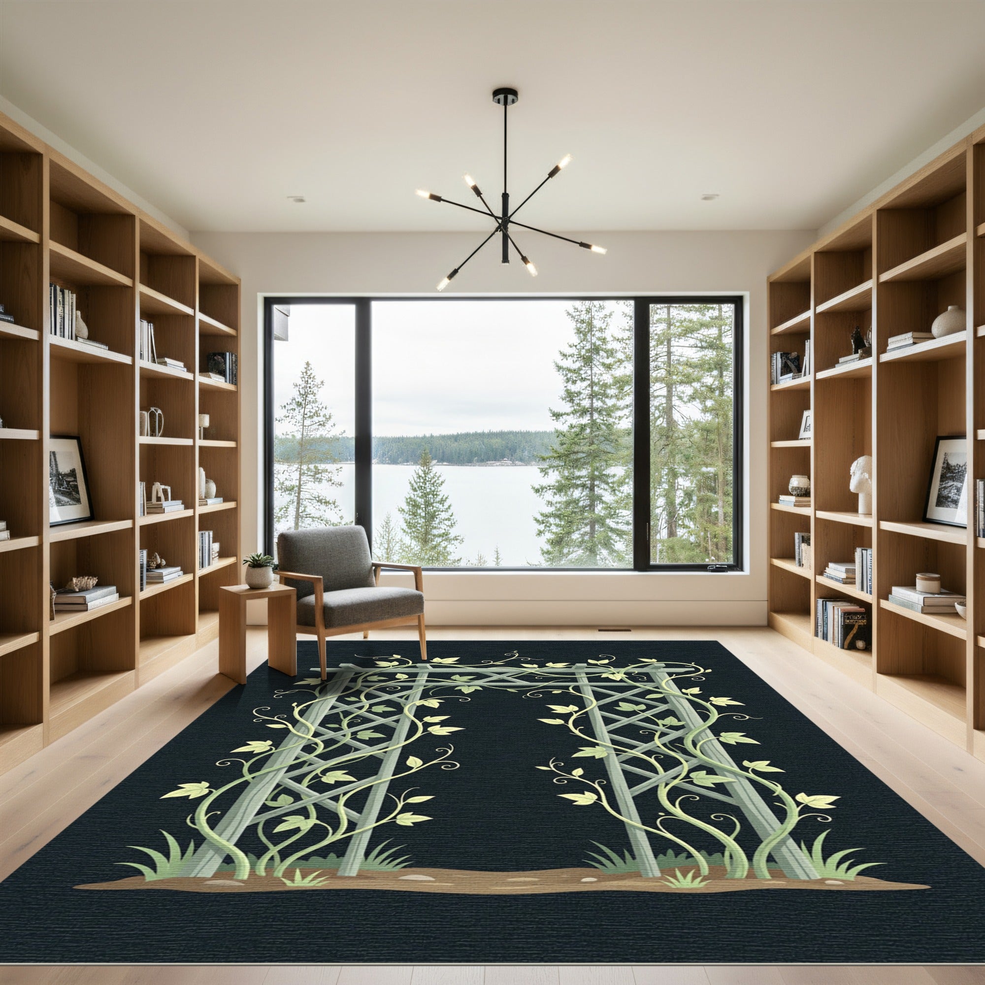 Elegant Ivy Trellis Garden Arch Rug