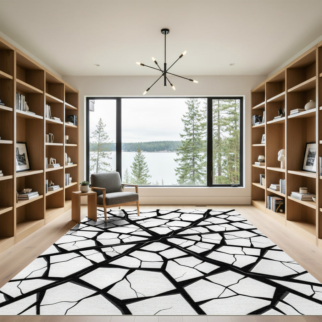 Monochromatic Cracked Geometric Fragment Rug