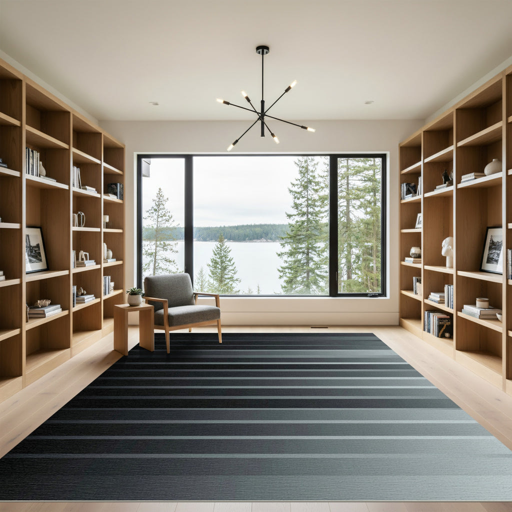 Monochrome Gradient Horizontal Stripe Rug