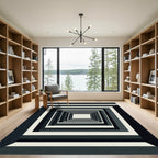 Monochrome Geometric Tunnel Illusion Rug