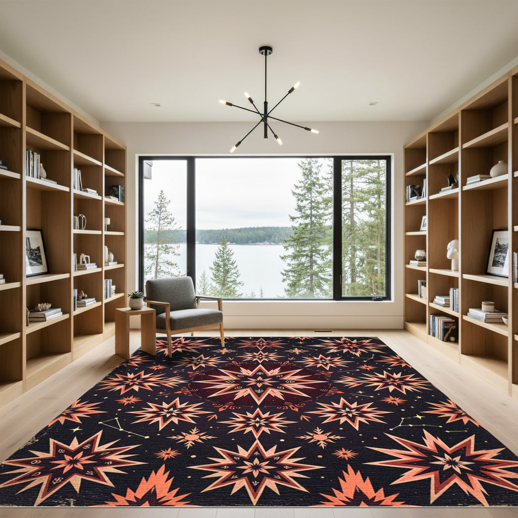 Celestial Amber Starry Night Rug