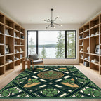 Celtic Knot Clover Lattice Emerald Rug