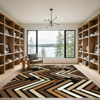 Earthy Tones Chevron Parquet Rug