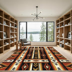 Earthy Bold Southwest Geometric Stripe Rug