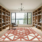 Coral Intersecting Square Lattice Rug