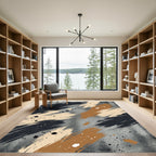 Broad Strokes Ochre Black Cream Rug