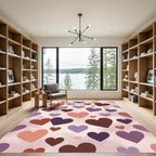Whimsical Hearts Blush Cloud Throw Rug