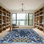 Ivy Trellis Blue Botanical Garden Rug