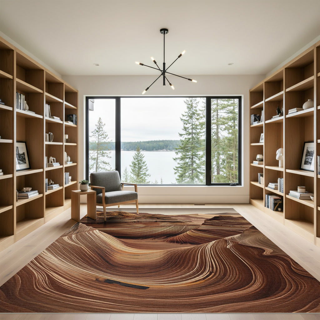 Earthy Swirl Sandstone Landscape Rug