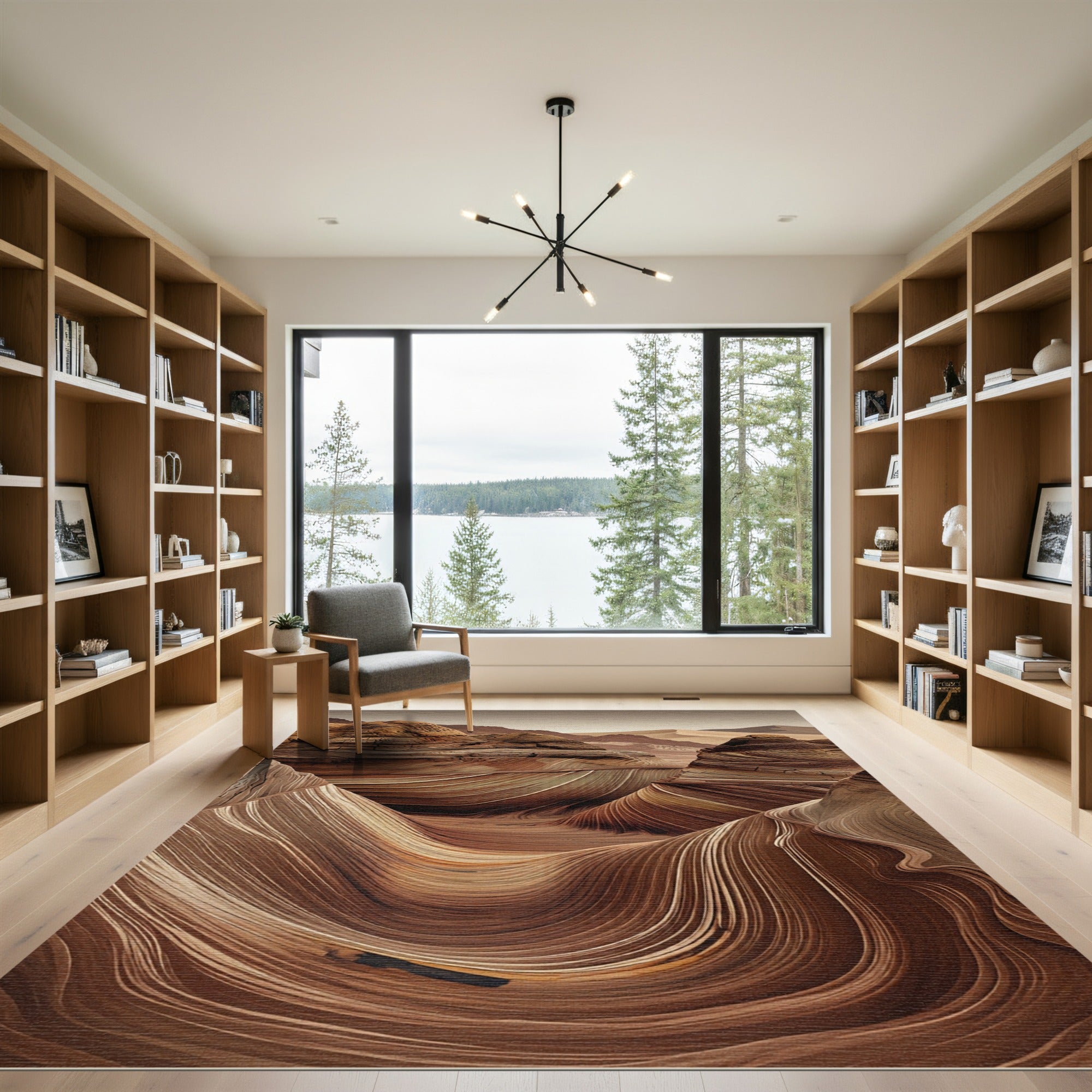 Earthy Swirl Sandstone Landscape Rug