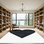 Minimalist Heart Shaped World Map Rug