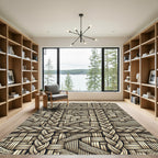 Golden Woven Interlocking Braid Rug