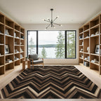Brown Earthy Tone Zigzag Chevron Rug