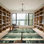 Rustic Sage Green Weathered Wood Plank Rug