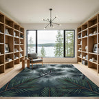 Misty Forest Pine Needle Border Rug