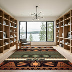 Earthy Copper Sun Aztec Striped Tapestry Rug