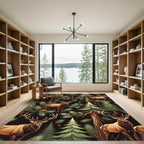 Majestic Elk Forest Scene Rug