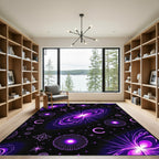 Vibrant Purple Galactic Swirl Galaxy Rug