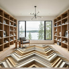 Neutral Chevron Geometric Layers Rug