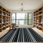 Modern Monochrome Linear Stripe Rug