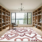 Romantic Multi Layered Red Heart Rug