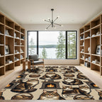 Cozy Tabby Cat Fireside Scene Rug