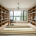 Earthy Tones Layered Abstract Stripes Rug