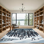 Winter Musical Note Skyline Composition Rug