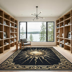 Celestial Gold Sun Earth Radiance Rug