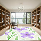 Pastel Purple Flower Stem Arrangement Rug