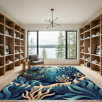 Ethereal Teal Ocean Kelp Reef Rug