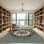 Ornate Compass Vine Garden Rug