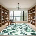 Lush Green Tropical Eucalyptus Foliage Rug