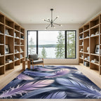 Ethereal Lavender Plume Feather Art Rug