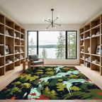Earthy Forest Abstract River Art Rug