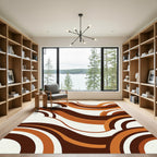 Abstract Copper Caramel Swirl Rug