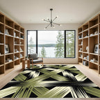 Olive Khaki Intersecting Linear Abstract Rug