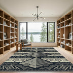 Monochromatic Aztec Pyramid Geometric Step Rug