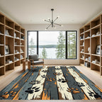 Rustic Slate Striped Animal Paw Rug