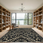 Black Gold Chain Leopard Print Rug