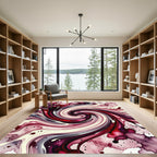 Raspberry Swirl Abstract Watercolor Rug