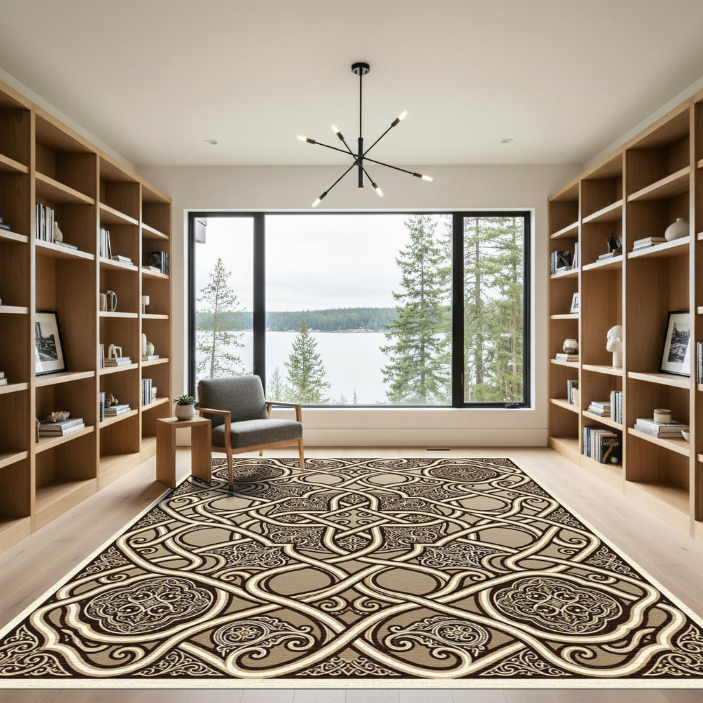 Ornate Interlocking Medieval Knotwork Rug