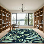 Lush Green Eucalyptus Foliage Art Rug