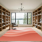 Coral Gradient Layered Wave Rug
